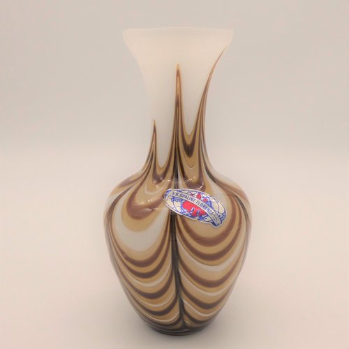 Vase Vintage En Verre Style Carlo Moretti - Marron/Beige - Années 60 - Murano