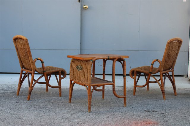 Lot De 6 Chaises Vintage En Aluminium Style Bambou - Années 1950 - Intérieur & Extérieur