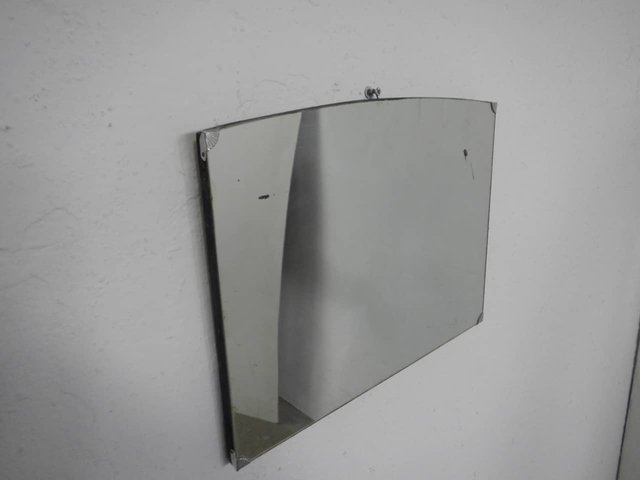 Miroir Vintage Des Années 1950, Cadre Gris, Format Rectangle 16x16 Pouces