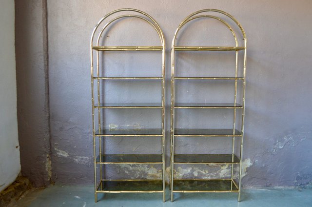 Hollywood Regency Style Shelves, 1970s, Set of 2 for sale at Pamono