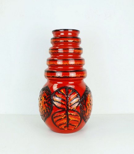 atlet Skøn tabe Fat Lava Leaf Model No. 269-53 Vase from Scheurich, Vienna for sale at  Pamono