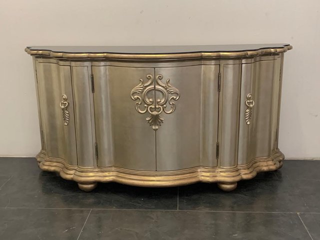 Silver and Black Marble Console from Lam Lee Group, 1990s for sale at ...