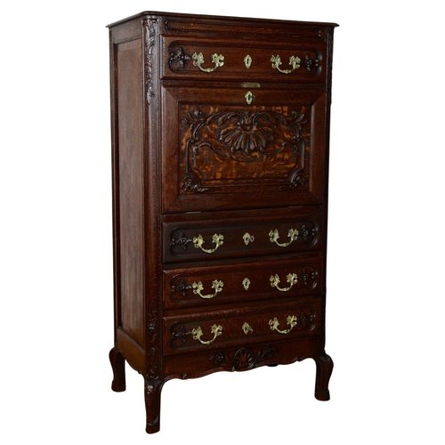Mueble secreter austriaco antiguo de roble, 1870 en venta en Pamono