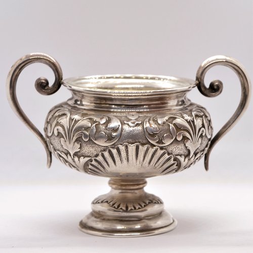 Silver Sugar Bowl with Glass Insert for sale at Pamono