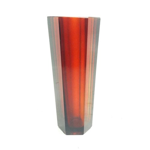 Art Deco Style Vase from Zawiercie Glassworks, Poland, 1950s for sale