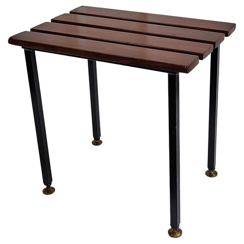Nathan James Cohen Mid-Century Modern Leather Bar Stool, Counter Height Chair in Solid Wood Frame with Footrest and Woven Leather Back for Kitchen