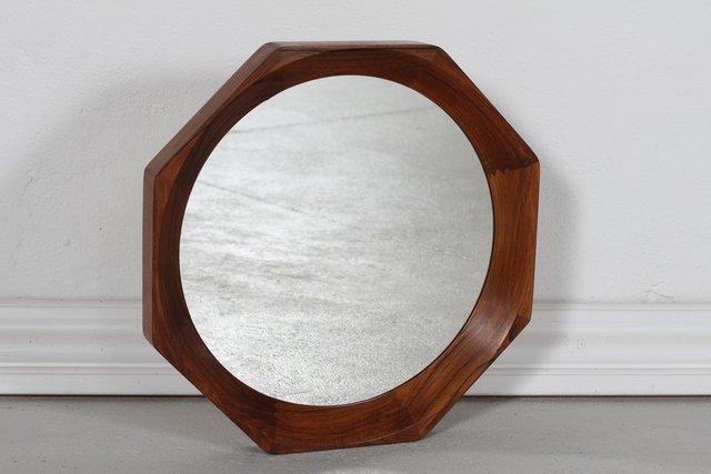 Angular Mirror Design Danish Modern 8-Angular Wall Mirror, Denmark, 1960s for sale at Pamono