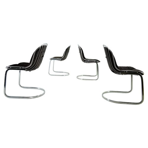 Chaise gastone rinaldi en métal chromé vintage 1970