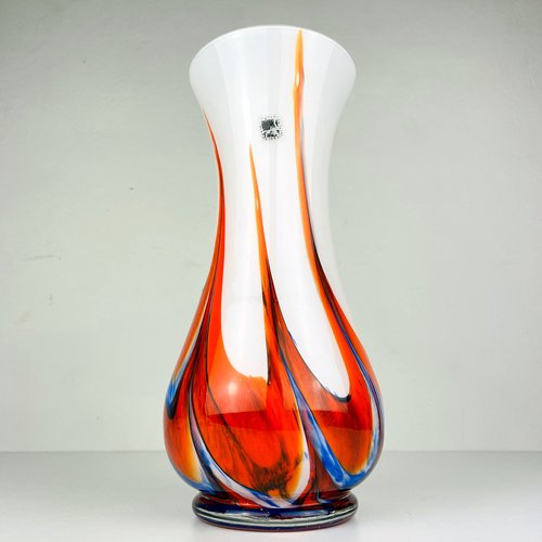 Hand-Cut Murano Glass Vase by Carlo Moretti, Italy, 1970s for sale