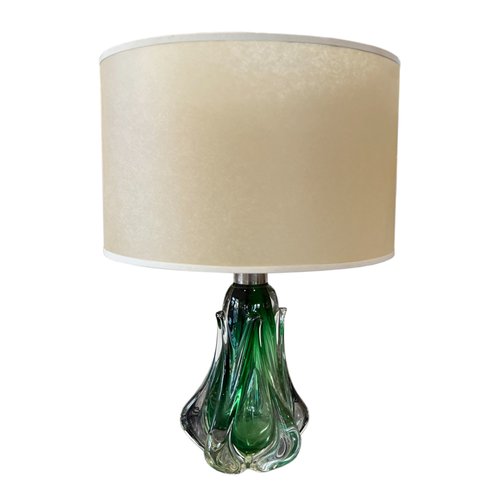 Antique green sale glass table lamp