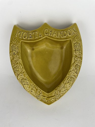 Yellow Glazed Ceramic Ashtray from Moët & Chandon, France, 1990s