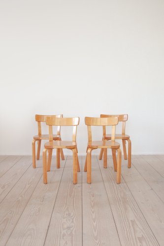 Model 69 Chairs by Alvar Aalto for Artek, Finland, 1940s, Set of 4