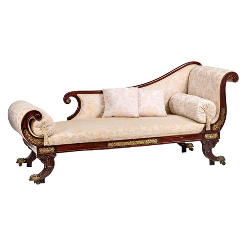 Chaise Longue inglesa de caoba, década de 1830 en venta en Pamono