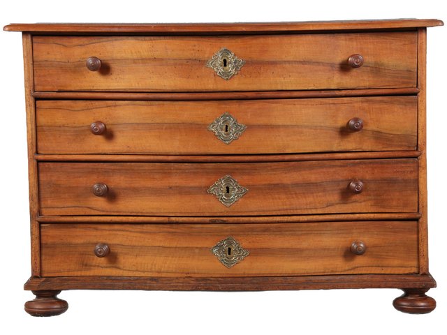 Commode Baroque Palais Royal – 2 Tiroirs – Bois Massif & Marqueterie – Rococo – Neuf