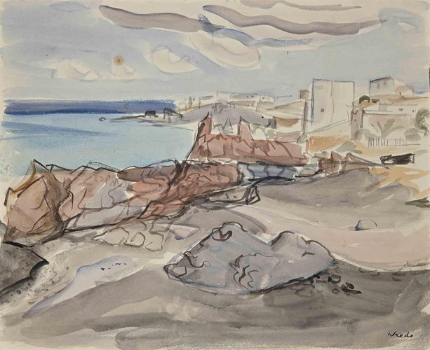 Maria Elisabeth Wrede, Seascape, Watercolor on Paper, Early 20th Century  for sale at Pamono