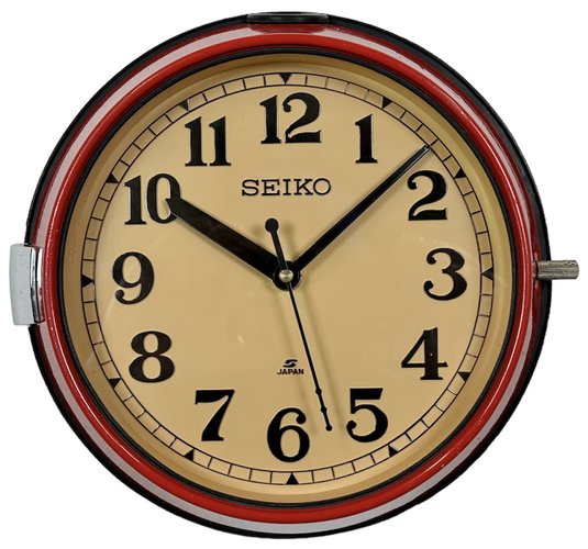 SEIKO セイコー　ウォールクロック　1960〜1970年代　ビンテージ Vintage Red Seiko Navy Wall Clock, 1970s for sale at Pamono