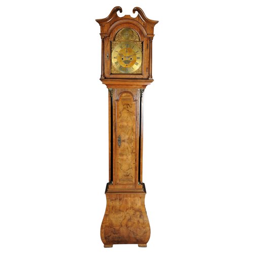 19th Century English Grandfather Clock in Oak and Walnut for sale at Pamono