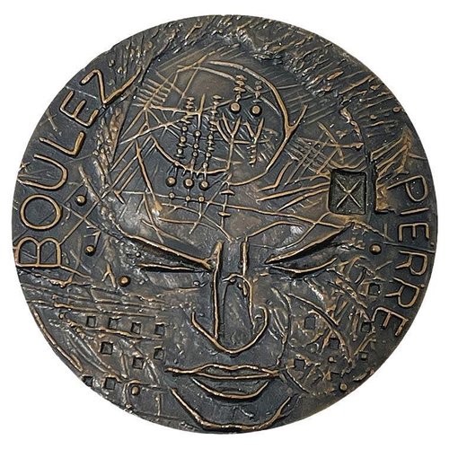 Médaille En Bronze Pierre Boulez Par Henri-Georges Adam – 1964 – EE/175 – RARE