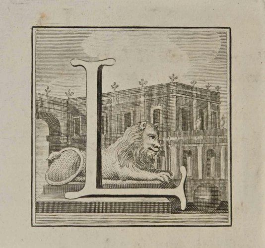 Dessiner l’Antique Luigi Vanvitelli, Letter of the Alphabet L, Etching, 18th Century