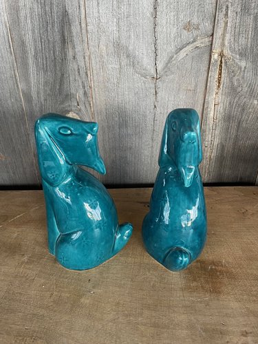 Blue Dog Figurines, 1980s, Set of 2 for sale at Pamono