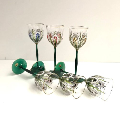 Vintage Handmade Crystal Glasses by Gluskunst Hirtreiter, Bavaria