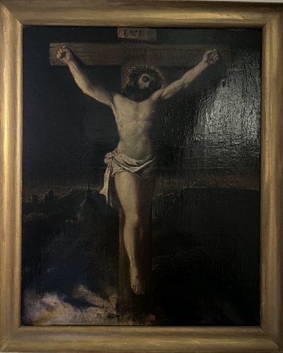 Christ's Crucifixion, 1700s-1800s, Oil on Canvas, Framed for sale