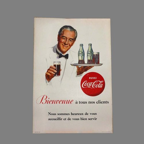 Franzosisches Vintage Coca Cola Poster Aus Pappe 1950er Bei Pamono Kaufen