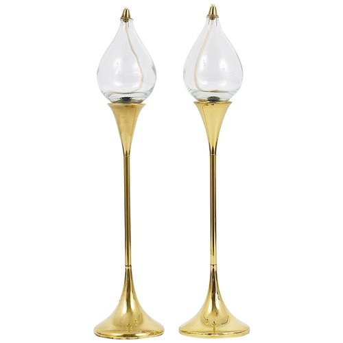 MidCentury Oil Lamp Candleholder by Freddie Andersen, Denmark, 1970s