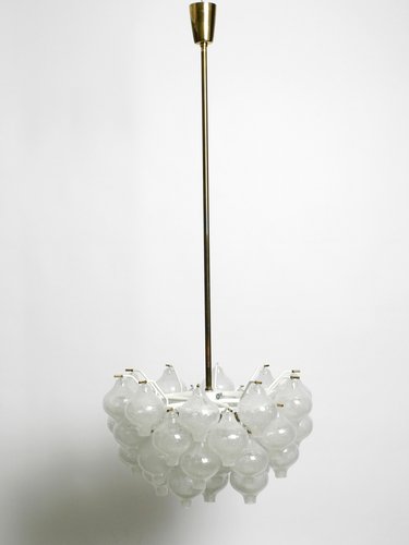 Österreichische Tulipan Deckenlampe aus Eisglas von JT Kalmar