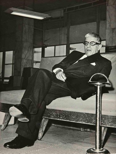 unknown aristotle onassis 1960s black and white photograph