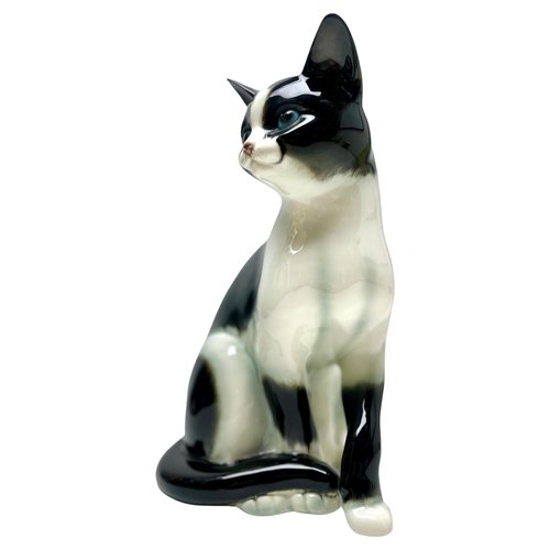 Figurine Déco Trois Chats En Porcelaine – État Impeccable