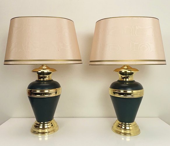 Lampe de bureau Col de cygne Tulipe verre laiton massi