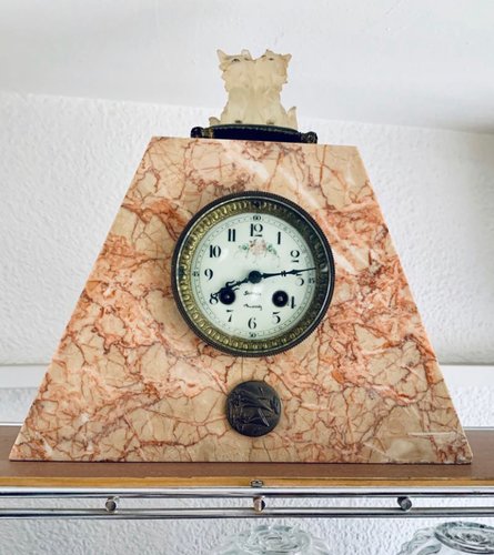 Rose Marble Chimney Clock, 1930s