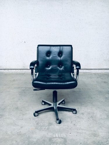 Mid-Century Modern Leder Bürostuhl, Italien, 1988 bei Pamono kaufen