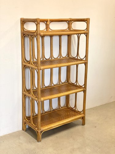 Regal aus Korbgeflecht und Bambus, 1970er bei Pamono kaufen