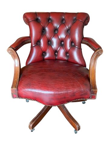 Red leather captains chair hotsell