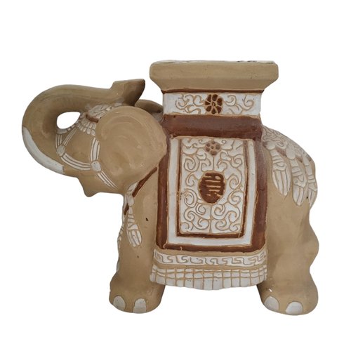 Piédestal Éléphant Vintage en Osier et Rotin dans le style de Vivai Del Sud, 1960s en vente sur