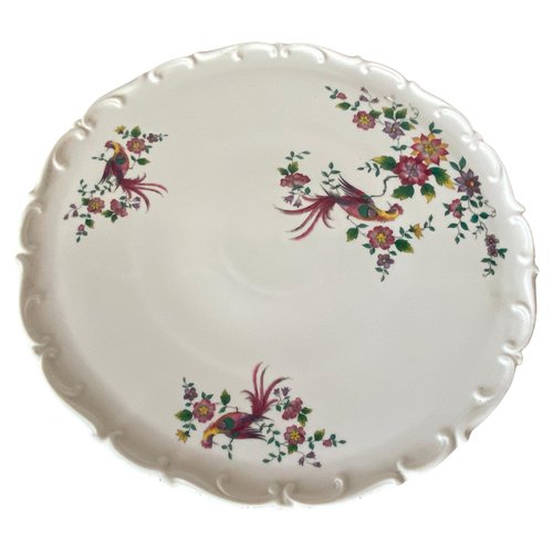 Assiette en porcelaine Schumann Bavaria Arzberg, décor de Perroquets Blanc/Multicolore