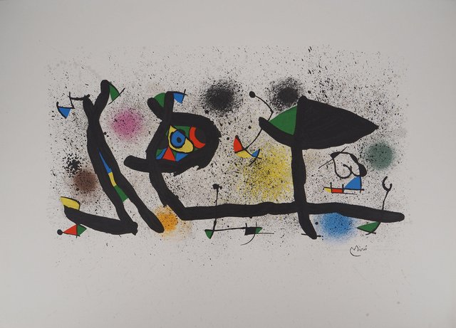 Joan Miró, Surrealistischer Garten, 1974, Original Lithographie bei