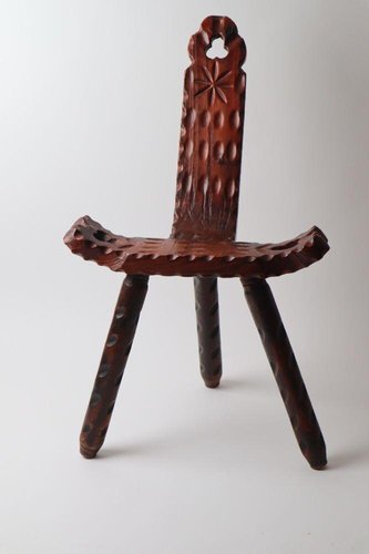 Brutalist Three-Legged Chair, Spain, 1950s for sale at Pamono