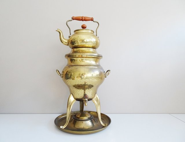 Brass Samovar from Stöckli, Switzerland, 1970s for sale at Pamono