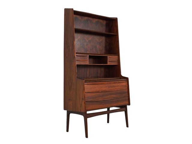 Vintage Danish Rosewood Secretary Desk With Pullout Surface
