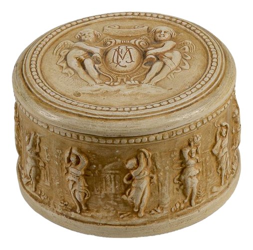 Boîte Ronde En Céramique Ancienne - Manufacture De Signa (Italie) - Vers 1900 - Signée - Bon état
