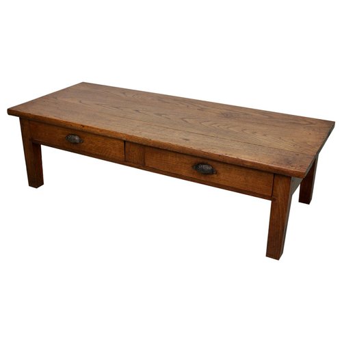 19th Century French Farmhouse Coffee Table in Rustic Oak for sale at Pamono