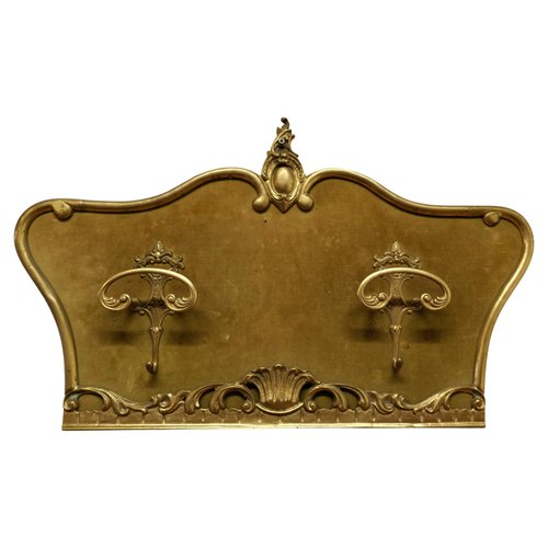 French Baroque Style Coat Hanger in Brass and Velvet, 1880 for sale at Pamono