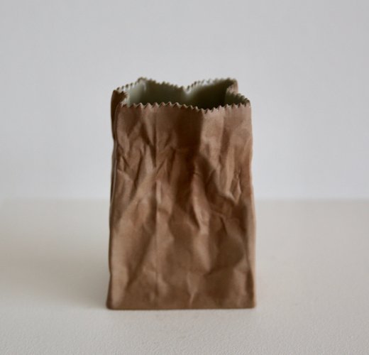 Ceramic Paper Bag Vase by Tapio Wirkkala for Rosenthal, 1977 for