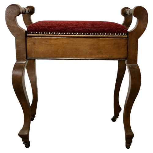 Edwardianischer Klavierhocker aus Nussholz, 1900 bei Pamono kaufen