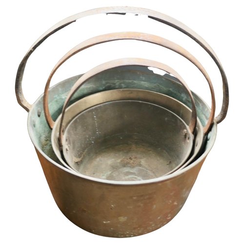 Antique Brass Cooking Pots, 1800s, Set of 3 for sale at Pamono