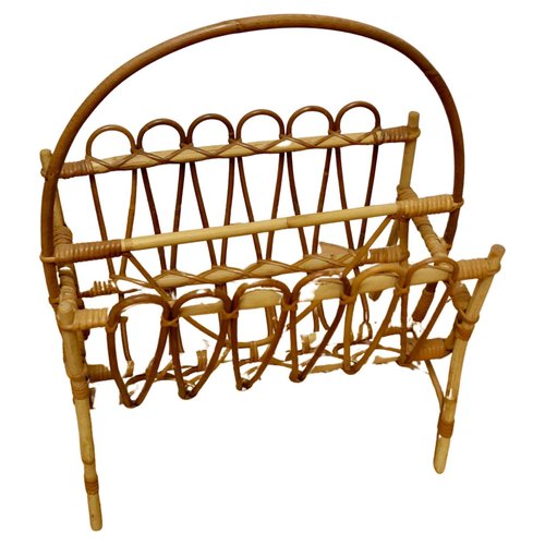Mid-Century Bamboo Magazine Rack, 1960 for sale at Pamono