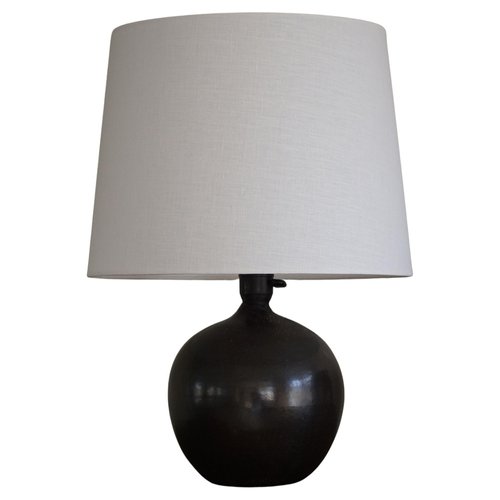 Runde dänische Art Deco Tischlampe aus Steingut, 1940er bei Pamono kaufen